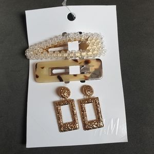 H&M pins n earring combo set